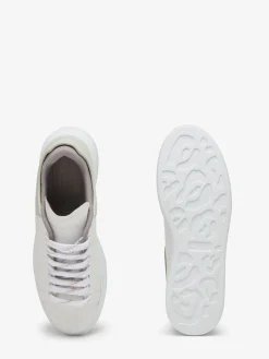 Shop Alexander McQueen Women's Oversized Sneaker in White/Mint/Cement