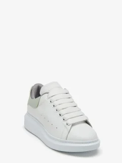 Shop Alexander McQueen Women's Oversized Sneaker in White/Mint/Cement