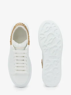 Cheap Alexander McQueen Women's Oversized Sneaker in White/Camel