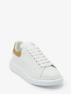 Cheap Alexander McQueen Women's Oversized Sneaker in White/Camel