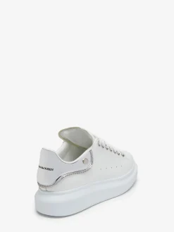 Outlet Alexander McQueen Women's Oversized Sneaker in White/Silver