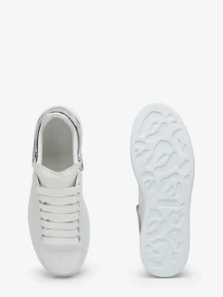 Outlet Alexander McQueen Women's Oversized Sneaker in White/Silver