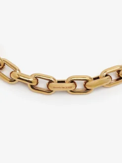 Fashion Alexander McQueen Women's Peak Chain Necklace in Gold