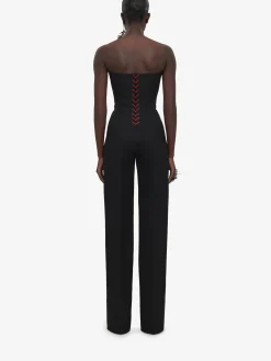 Clearance Alexander McQueen Women's Peak Corset All-in-one in Black