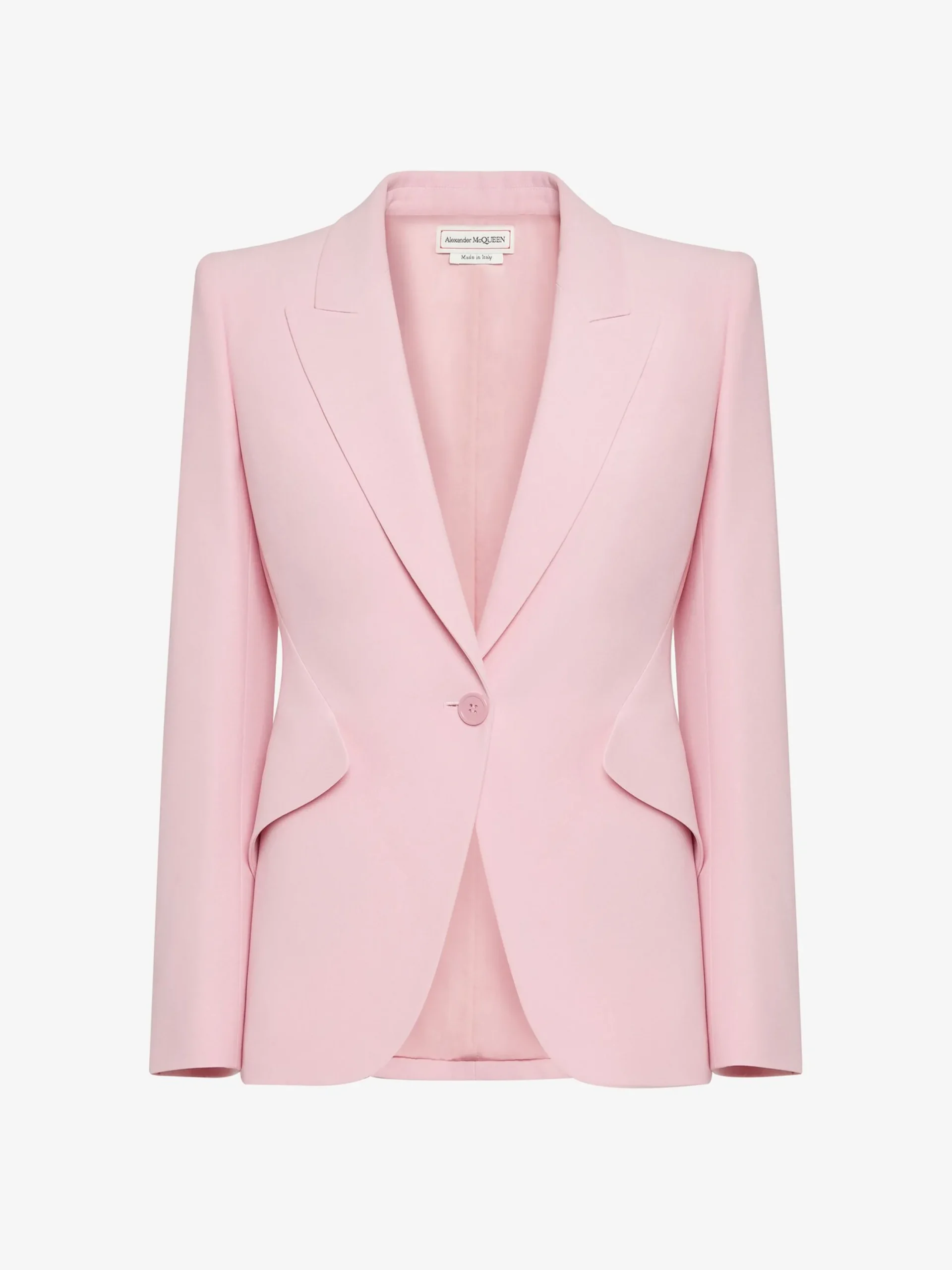 Fashion Alexander McQueen Women's Peak Shoulder Leaf Crepe Jacket in Pale Pink