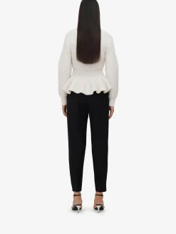 Cheap Alexander McQueen Women's Peplum Cardigan in Ivory