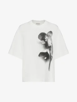 Fashion Alexander McQueen Women's Photographic Orchid Oversized T-shirt in White