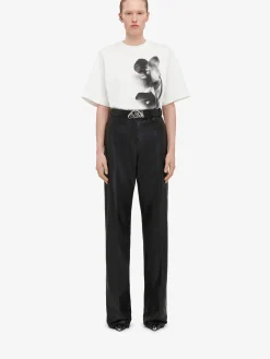 Fashion Alexander McQueen Women's Photographic Orchid Oversized T-shirt in White