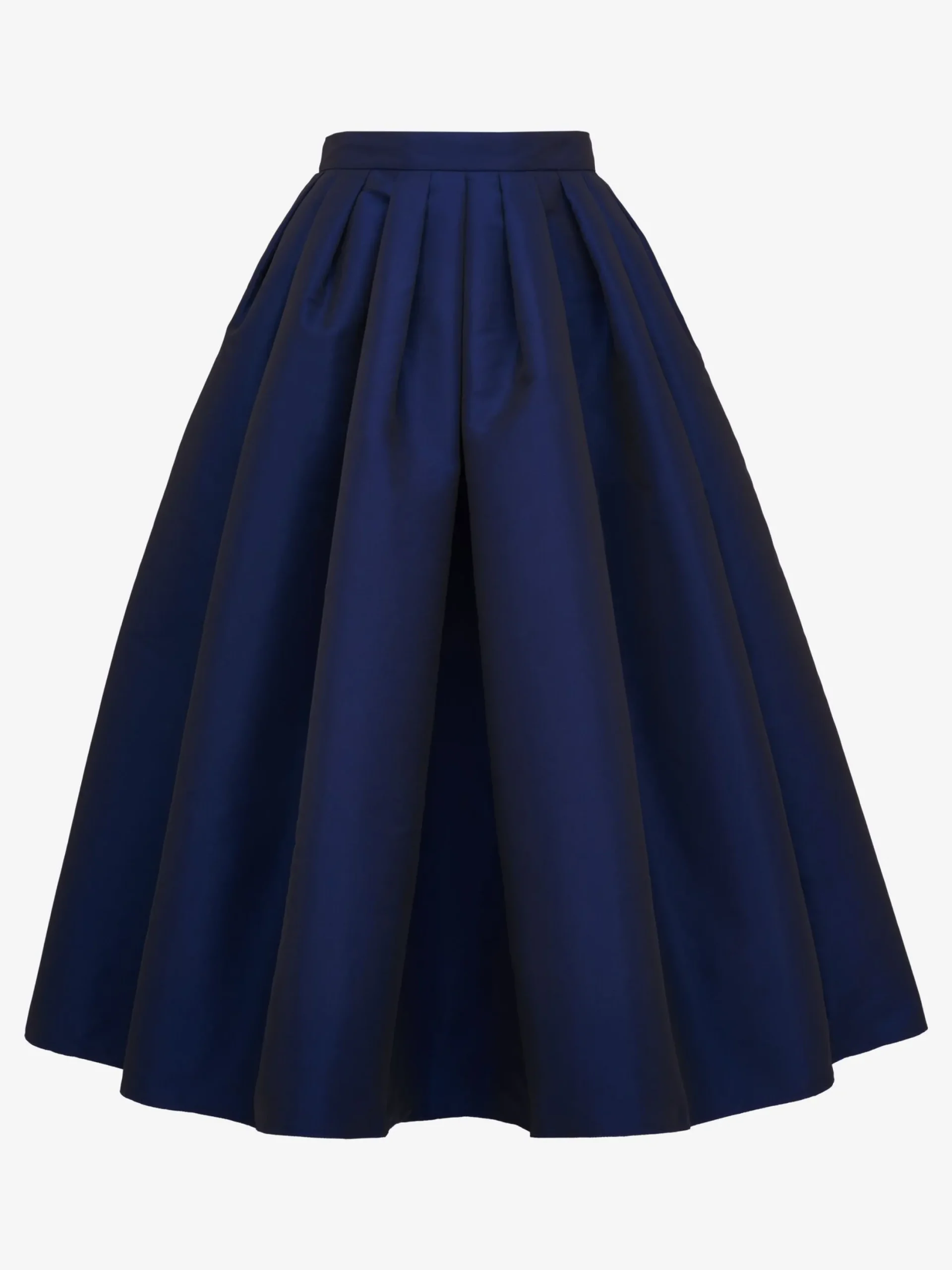 Shop Alexander McQueen Women's Pleated Midi Skirt in Electric Navy
