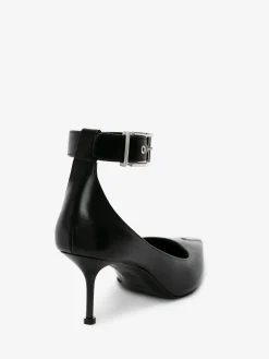 Online Alexander McQueen Women's Punk Ankle Strap Pump in BLACK/SILVER
