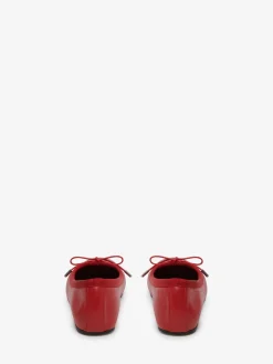 Outlet Alexander McQueen Women's Punk Ballet Flat in Welsh Red/Silver