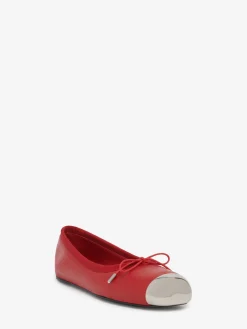 Outlet Alexander McQueen Women's Punk Ballet Flat in Welsh Red/Silver
