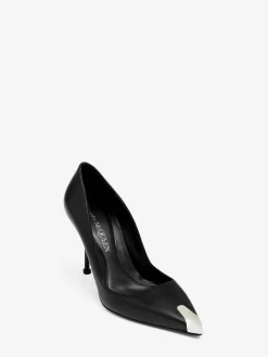 New Alexander McQueen Women's Punk Pump in Black/Silver