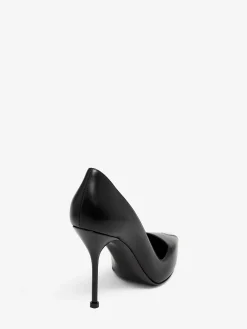New Alexander McQueen Women's Punk Pump in Black/Silver