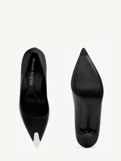New Alexander McQueen Women's Punk Pump in Black/Silver