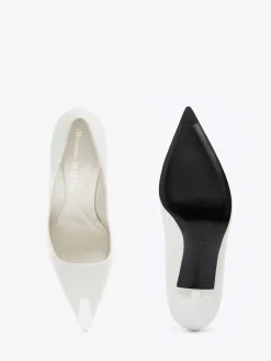 Sale Alexander McQueen Women's Punk Pump in Ivory/Silver