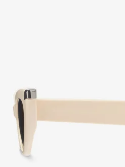 Cheap Alexander McQueen Women's Punk Rivet Cat-eye Sunglasses in Ivory