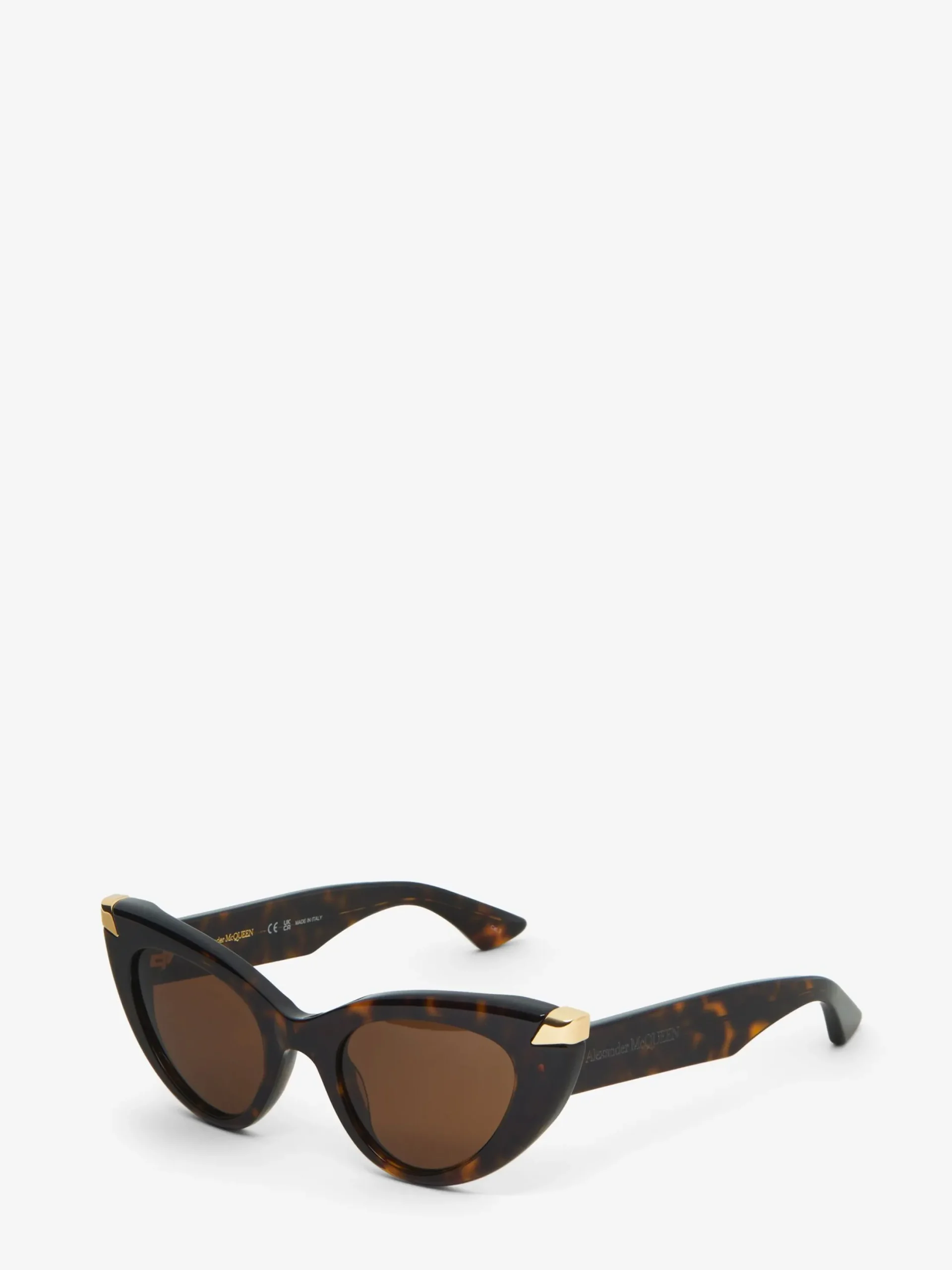 Online Alexander McQueen Women's Punk Rivet Cat-eye Sunglasses in Havana