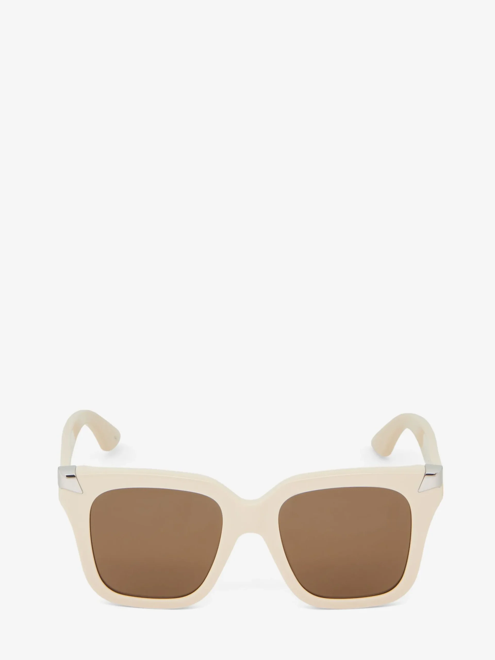 New Alexander McQueen Women's Punk Rivet Oversize Sunglasses in Ivory