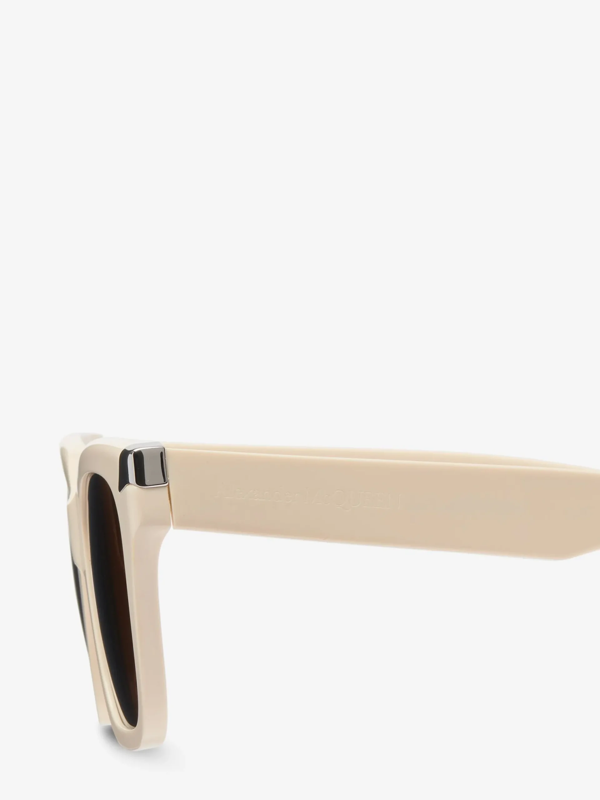 New Alexander McQueen Women's Punk Rivet Oversize Sunglasses in Ivory