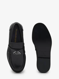 Clearance Alexander McQueen Women's Seal Loafer in Black/Silver