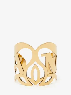 Outlet Alexander McQueen Women's Seal Logo Cuff in Gold