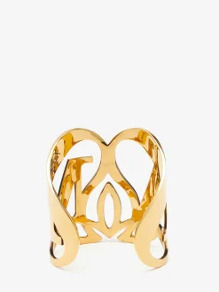 Outlet Alexander McQueen Women's Seal Logo Cuff in Gold