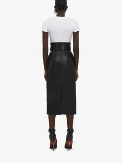 Store Alexander McQueen Women's Seal Logo Fitted T-shirt in Optic White