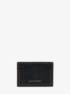 Sale Alexander McQueen Women's Skull Card Holder in Denim