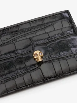 Sale Alexander McQueen Women's Skull Card Holder in Black