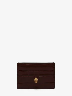 Cheap Alexander McQueen Women's Skull Card Holder in Burgundy