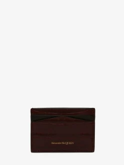 Cheap Alexander McQueen Women's Skull Card Holder in Burgundy