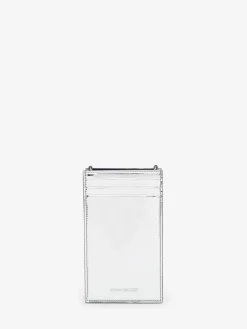 New Alexander McQueen Women's Skull Phone Case With Chain in Silver
