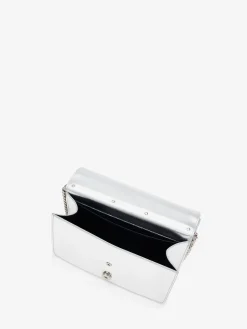 New Alexander McQueen Women's Skull Phone Case With Chain in Silver