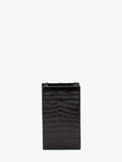 Discount Alexander McQueen Women's Skull Phone Case With Chain in Black