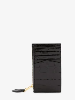 Flash Sale Alexander McQueen Women's Skull Zipper Card Holder in Black