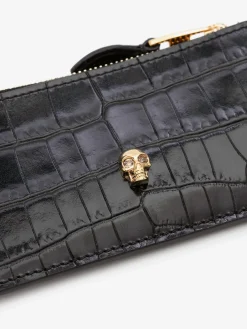 Flash Sale Alexander McQueen Women's Skull Zipper Card Holder in Black