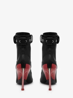 Hot Alexander McQueen Women's Slash Biker Boot in Black/Silver/Blood Red