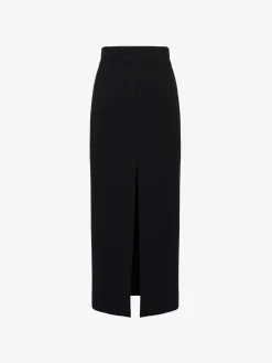 Hot Alexander McQueen Women's Slashed Pencil Skirt in Black
