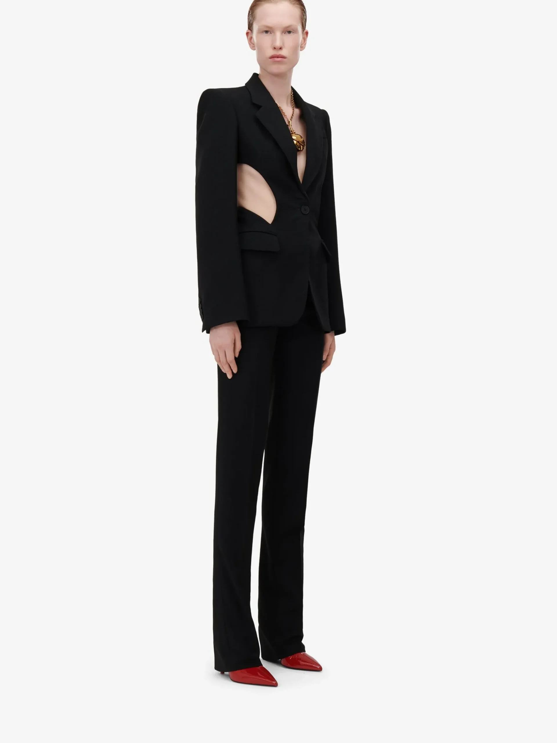 Best Sale Alexander McQueen Women's Slashed Single-breasted Jacket in Black