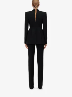 Best Sale Alexander McQueen Women's Slashed Single-breasted Jacket in Black