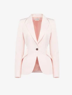 Hot Alexander McQueen Women's Slashed Single-breasted Jacket in Venus Pink