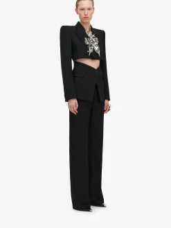 Flash Sale Alexander McQueen Women's Slashed Tailored Jacket in Black
