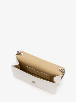 Store Alexander McQueen Women's Small Skull Bag With Chain in Ivory