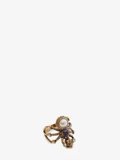 Online Alexander McQueen Women's Spider Ring in Antique Gold