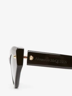 Shop Alexander McQueen Women's Spike Studs Cat-eye Sunglasses in Black