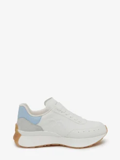 Fashion Alexander McQueen Women's Sprint Runner in White/Powder Blue/Cement