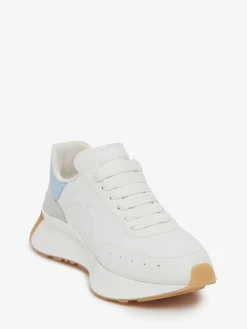 Fashion Alexander McQueen Women's Sprint Runner in White/Powder Blue/Cement