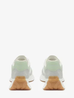 Clearance Alexander McQueen Women's Sprint Runner in White/Cement/Mint