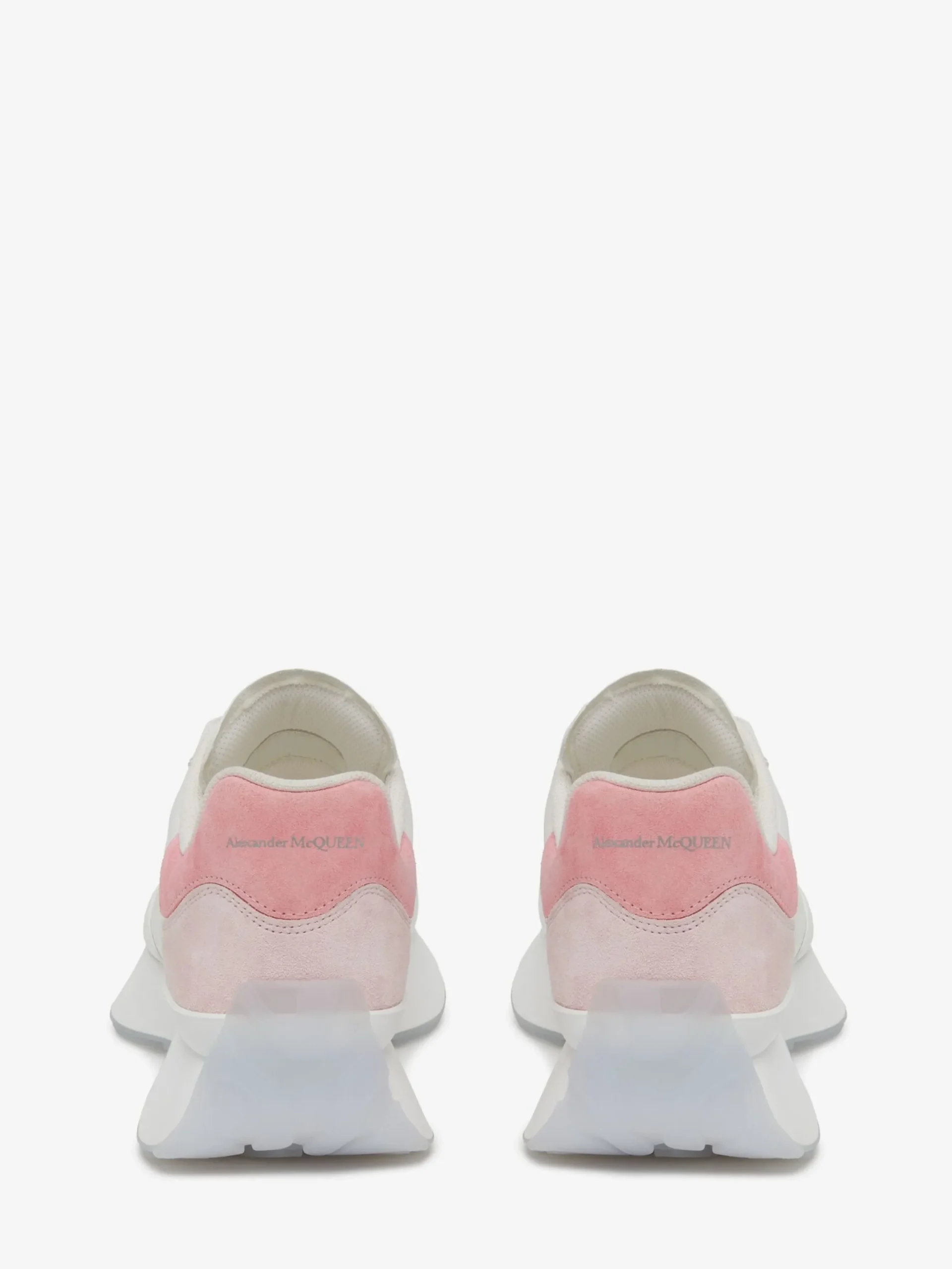 Clearance Alexander McQueen Women's Sprint Runner in White/Coral/ Powder Pink